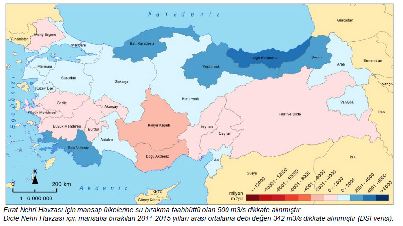 Havzaların su açığı/fazlası projeksiyonları (2015-2040) (mülga T.C. Orman ve Su İşleri Bakanlığı, 2016)